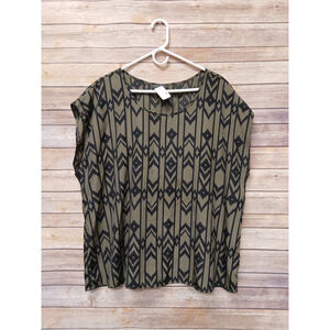 Green Aztec Blouse 2X by . 21 | Plus Size Fashion Y2K